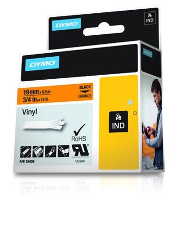 DYMO RHINOPRO 3/4IN ORANGE VINYL