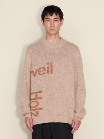 Holzweiler - Haza Logo Sweater - Beige Mix - Mens - Medium