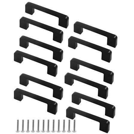 Kaapin vetimet 12 kpl, Huonekalujen vetimet / Vetimet huonekaluihin – Musta, Ruostumaton teräs, 128 mm