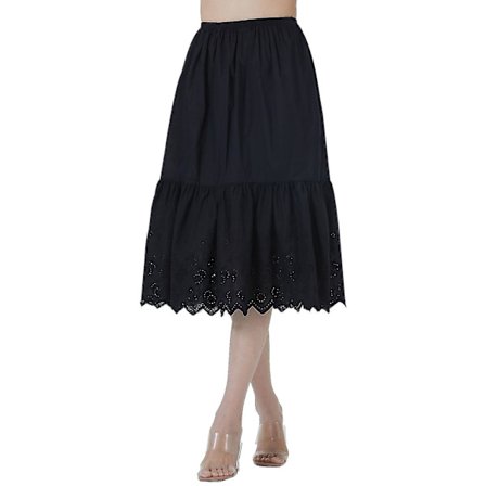 Underskjørt med blondekant i 100 % bomull