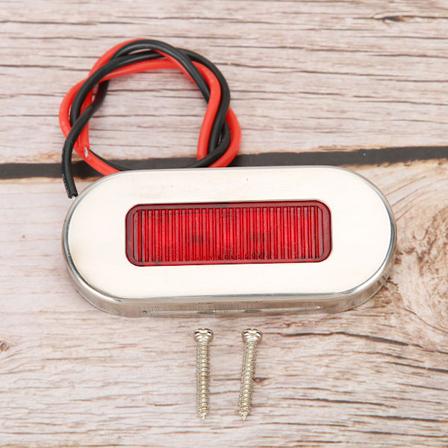 12V Marine LED Signal Lys i Rustfrit Stål Vandafvisende Navigationsindikator til Båd Yacht Rød