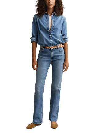 GANT Flared Stretch Jeans Dam Blå 30