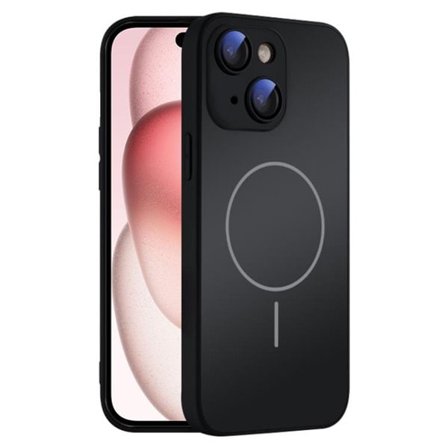 Bakdeksel i herdet glass med MagSafe for iPhone 15 Plus - Svart