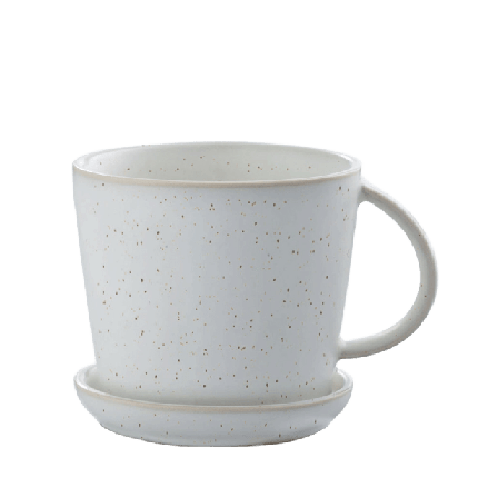 ERNST Tekopp med fat Ø 10 cm Kök & matlagning Vit ONESIZE