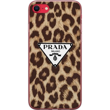 Kompatibelt Mobilskal till Apple iPhone 8 Lyxigt leopardmönster i beige och bruna toner med exklusiv high fashion känsla och ikonisk designer esteti