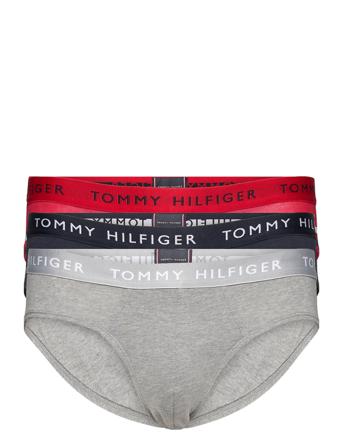 3P Brief Print Underbukser Y-front Briefs Grå Tommy Hilfiger