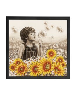 Broderipakke Bilde Gutt & Solsikker - Vervaco