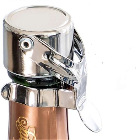 2 stk Champagnekorker - Patentert tetning (ingen trykkpumpe nødvendig) - Profesjonell champagnekork - Kork for musserende vin (FMY)