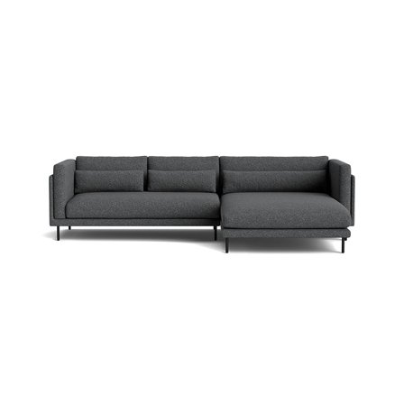 Bali Chaiselong Sofa, Højrevendt, Puente Grå/Blå, Rummelig hjørnesofa med høj komfort, 295x170x76cm - Perfekt til afslapning i stuen