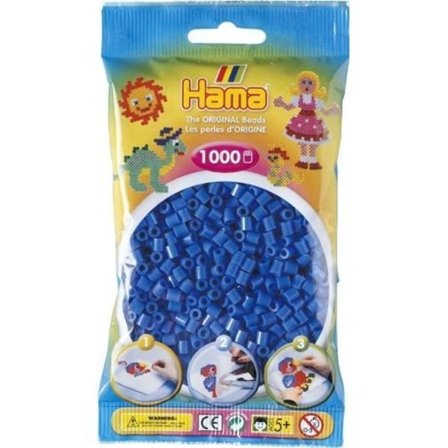 Perlor - HAMA - 1000 pärlor - Blå färg - Blanda - Från 5 år