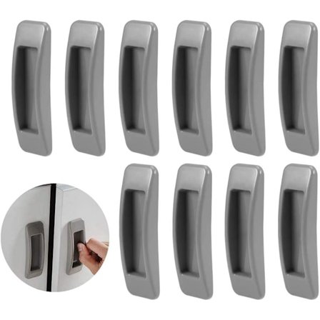 10 kappaletta itseliimautuvia ABS-muovikaapin oven ja ikkunan vetokahvoja, välittömät kaapin laatikon vetokahvat, harmaa