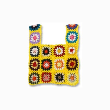 Håndtaske Uld strikketaske GUL