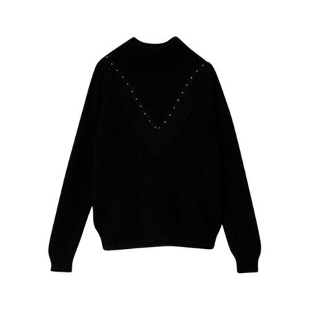 Liu Jo Dolcevita in Mohair with fringes Sort, Dame Rullekraver