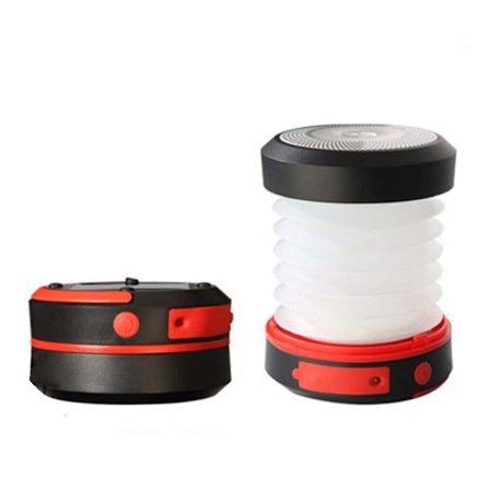 Solcelledrevet campinglampe, oppladbar LED-lykt 2 i 1, utendørs sammenleggbar lommelykt, teleskopisk USB-kabel, batteri, 3 lysstyrker, 800 mAh, for 