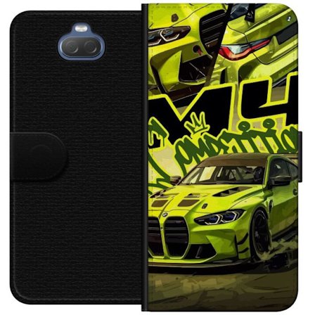 Kompatibel Tegnebogsetui til Sony Xperia 10 Bluey-familien i glad tegnestil med blomsterbaggrund og legende farvepalet