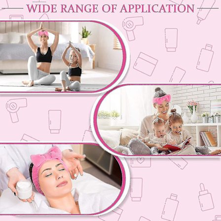 Solmuinen hiusnauha vaaleanpunainen pehmeä meikki sametti spa elastinen