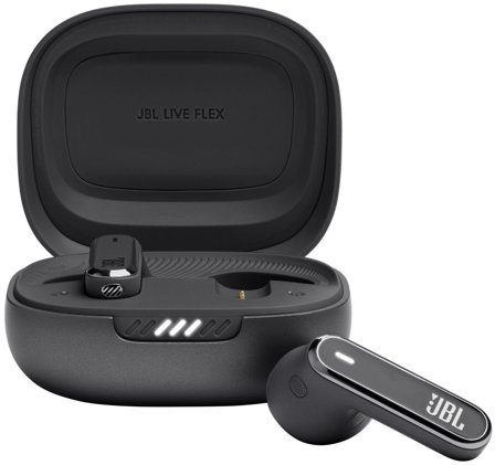 JBL Live Flex Trådløse Ørepropper, In-Ear (sort) Bluetooth 5.3, opptil 40t (8+32) spilletid, Adaptiv Støykansellering, IP54