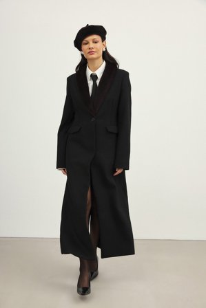 Handpicked x NA-KD Kappa med detaljer i fuskpäls - Jackor och kappor i fuskpäls - Svart - EU 34