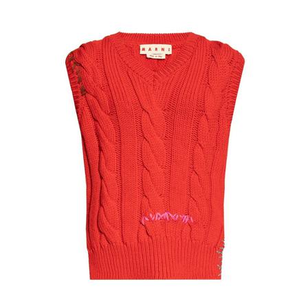 Marni Wool vest Rød, Dame Striktrøjer