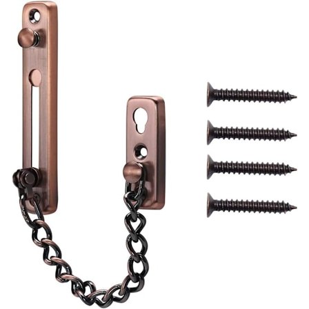 Dørkæde Heavy Duty Låsekæde Fremstillet af 304 Rustfrit Stål med Fire Skruer