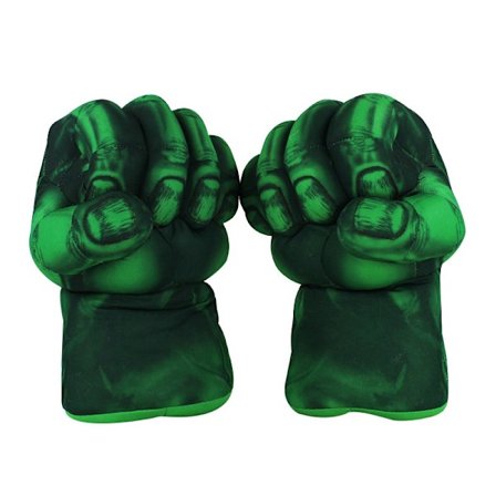 Hulk handsker, 1 par bløde boksehandsker Hulk kostume plys hånd Fis{ROG}