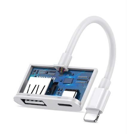 SiGN Lightning & USB Kamera Adapter 5V, 1A - Vit