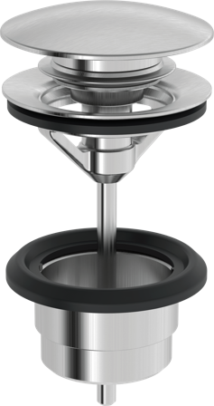 Oras 200061-80 Bunnventil fjærbelastet pop-up-ventil Børstet stål, Baderom