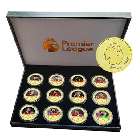 Premier League fotbollsstjärnor och klubbar minnesmynt, samlarobjekt, presenter till fotbollsfans Mbappe, Messi, Harland 2 st 2 st 2 pcs Liverpool