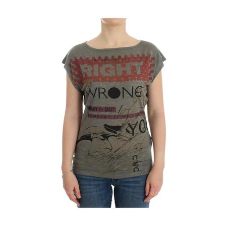Costume National Petsleeve t-shirt , Grijs , Dames , Maat: M