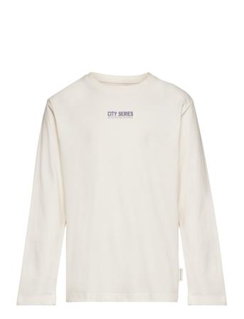Printed Longsleeve T-shirts Long-sleeved T-shirts Creme Tom Tailor*Betinget Tilbud