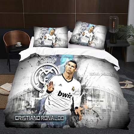 CR7 3D digitaltryckt tredelad settäcke, lakan och örngott