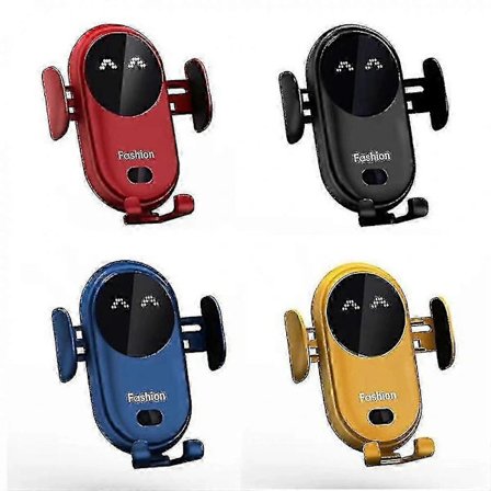 Smart Bil Trådlös Laddare Auto Sensor Telefonhållare KNL-Röd