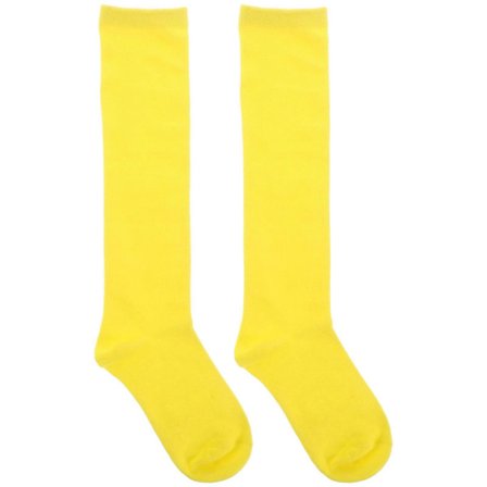 Korkeat putkisukat naisille, joustavat puuvillasukat, täydelliset käytettäväksi hameiden kanssa vaaleankeltaisena pehmeällä materiaalilla, 1 pari, 