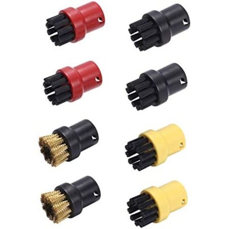 8 stk. erstatningsbørste for damprengjøring med fjerning av støv, liten rund B