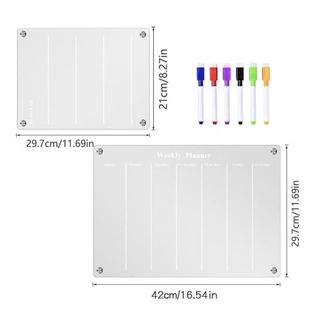 Magneettinen Viikkokalenteri Valkotaulu Jääkaapin Magneetti Päivittäinen Viesti Aikataulu Taulu