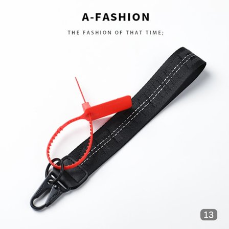 Off-White inspirert nøkkelring Lanyard industriell belte håndleddsstropp