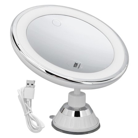 10x Forstørringskosmetik Spejl, 10x Forstørrelse Nem Installation 3 Lysfarver Sugkop Makeup Spejl 10x Til Makeup