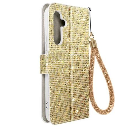 Samsung Galaxy A34 5G etui - AVIZAR - Glitter Disco - Pung - Video Support - Gul Gul