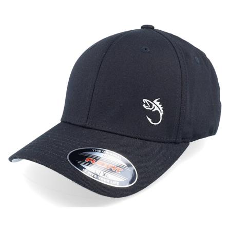 Skillfish - Noir flexfit Casquette - White Fish Hook Logo Black Flexfit @ Hatstore