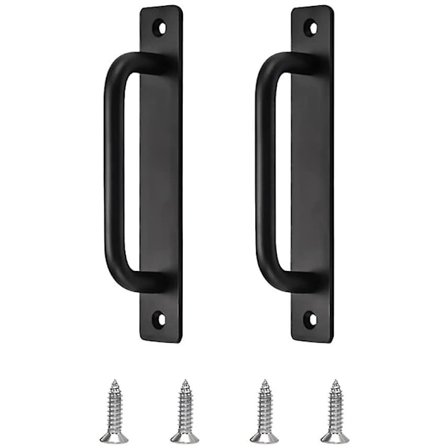 2 Stk. Dørhåndtak Matt Svart Skyvedørhåndtak Utvendig Låvedørhåndtak