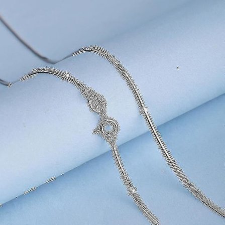 Äkta 100% 925 Sterling Silver Smyckeshalsband Med Kedja 45cm för Kvinnor/Flickor Fina Smycken Hela(ormkedja)