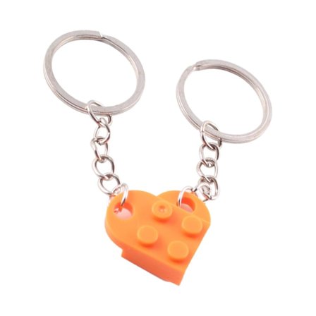 100% Ny, Sød Hjerteformet Murstensnøglering til Par Venskab Piger Drenge Nøglering