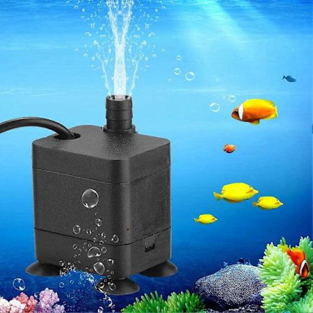 Støjsvag akvariepumpe, nedsænkbar og vandtæt for pålidelig brug, mini størrelse med justerbar flowhastighed giver alsidighed i akvatiske miljøer