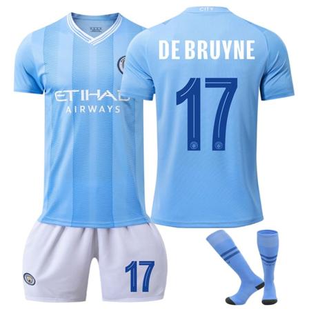 24 Manchester City UEFA Champions League hjemme nr. 9 Harland-trøye 17 De Bruyne 10 Rashford fotballdrakt NO.17 DEBRUYNE 28