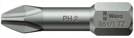Wera 851/1 TZ Bits 25 mm, 1/4" sexkantfäste Storlek 1, Borra & mejsla