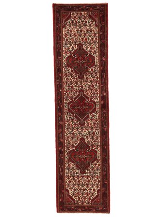 Hand Knotted Persian Asadabad Rug 76X294 Black/Dark Red