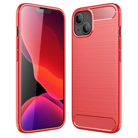 Iphone 13 - Borstad Stål Textur Skal - Röd