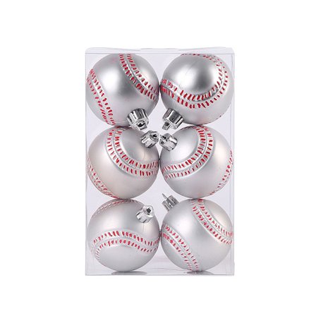 6cm Julbaseball Juldekoration boll Julgran o