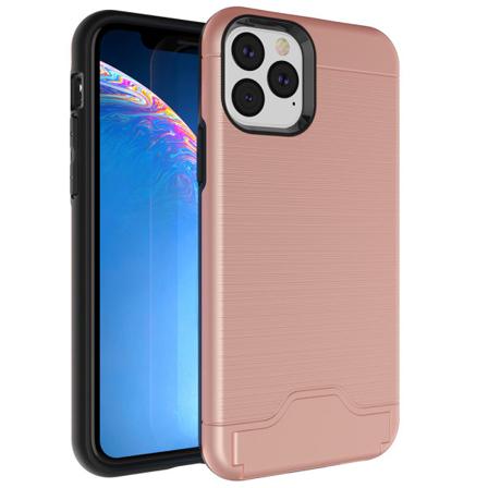Iphone 11 Pro Max - Elegant Shockproof Skal Med Korthållare Roséguld Roséguld