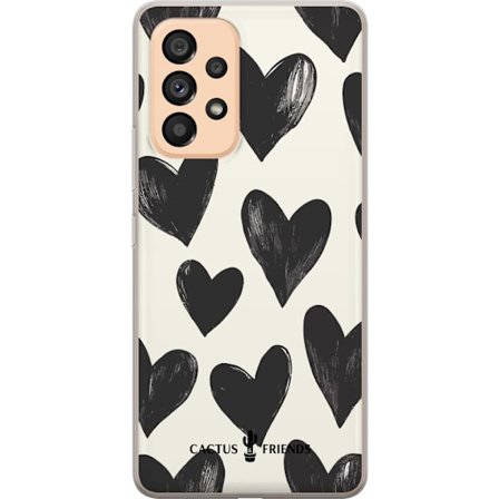 Kompatibel Mobilcover til Samsung Samsung Galaxy A53 5G Cactus and Friends - Bold Black Love Pattern